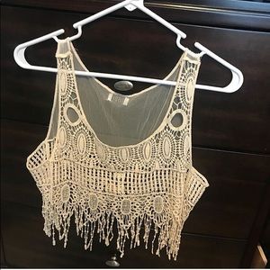 Off White Crop Top Fits Sz XS-M